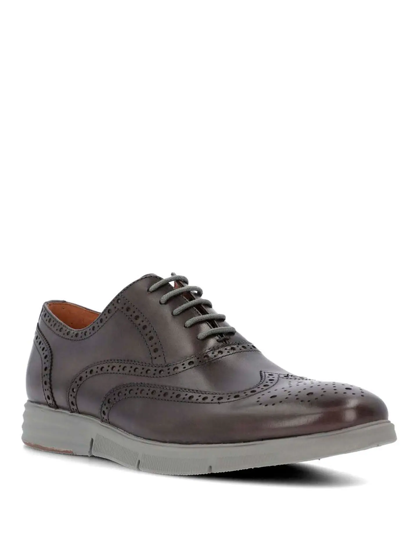Zapato Cuero Hombre Wing Flex Gris 2