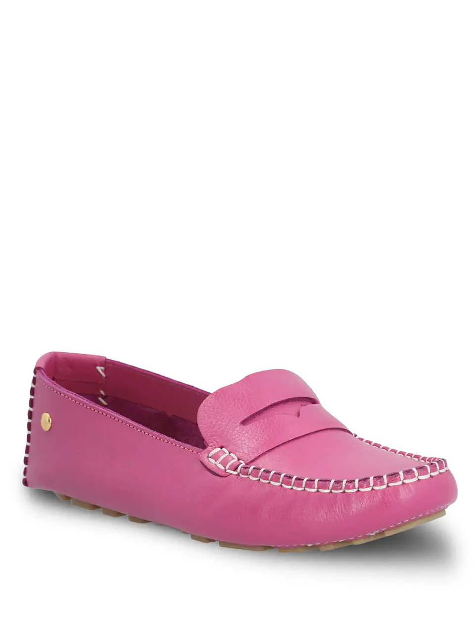 Mocasin Cuero Mujer Domaso Fucsia 2