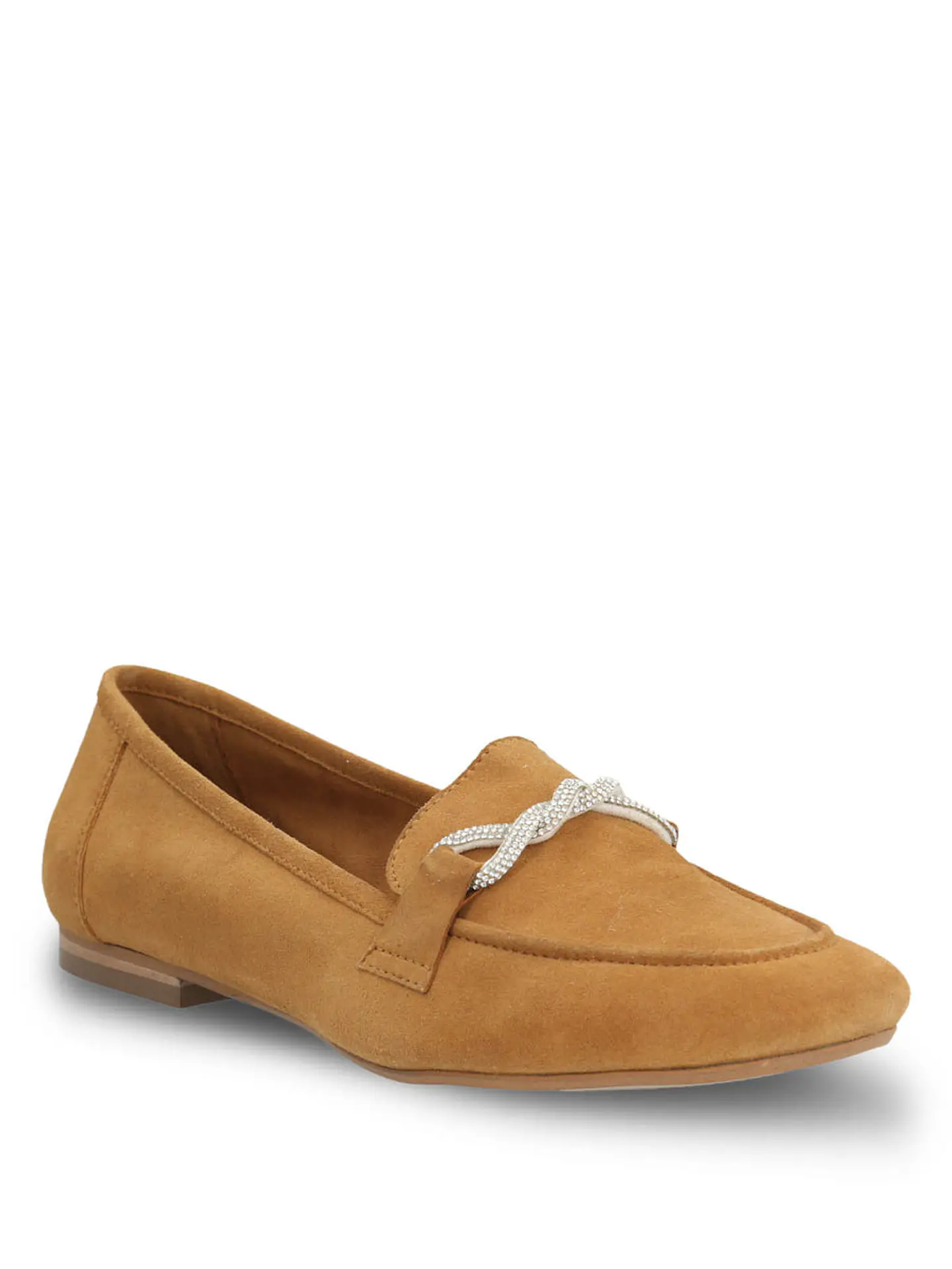 Mocasin Cuero Mujer Dinnat Café Claro 1