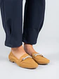 Mocasin Cuero Mujer Dinnat Café Claro - Miniatura 2