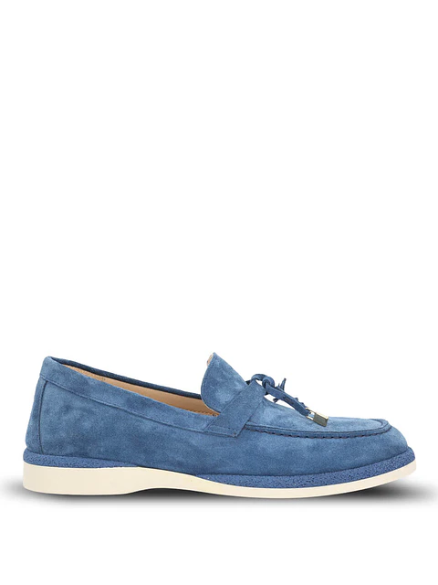 Mocasin Mujer Cuero Margott Azul