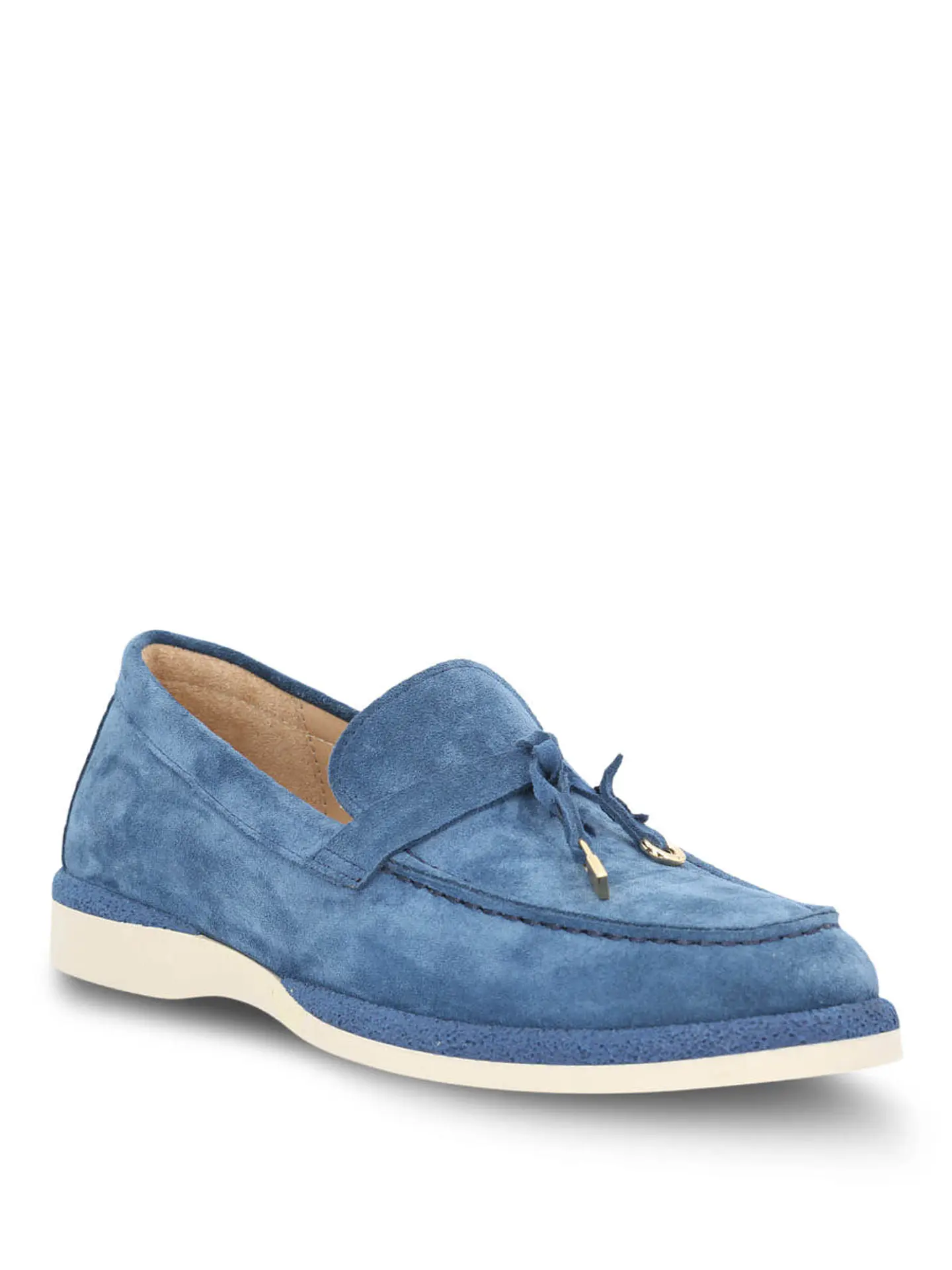 Mocasin Mujer Cuero Margott Azul 2
