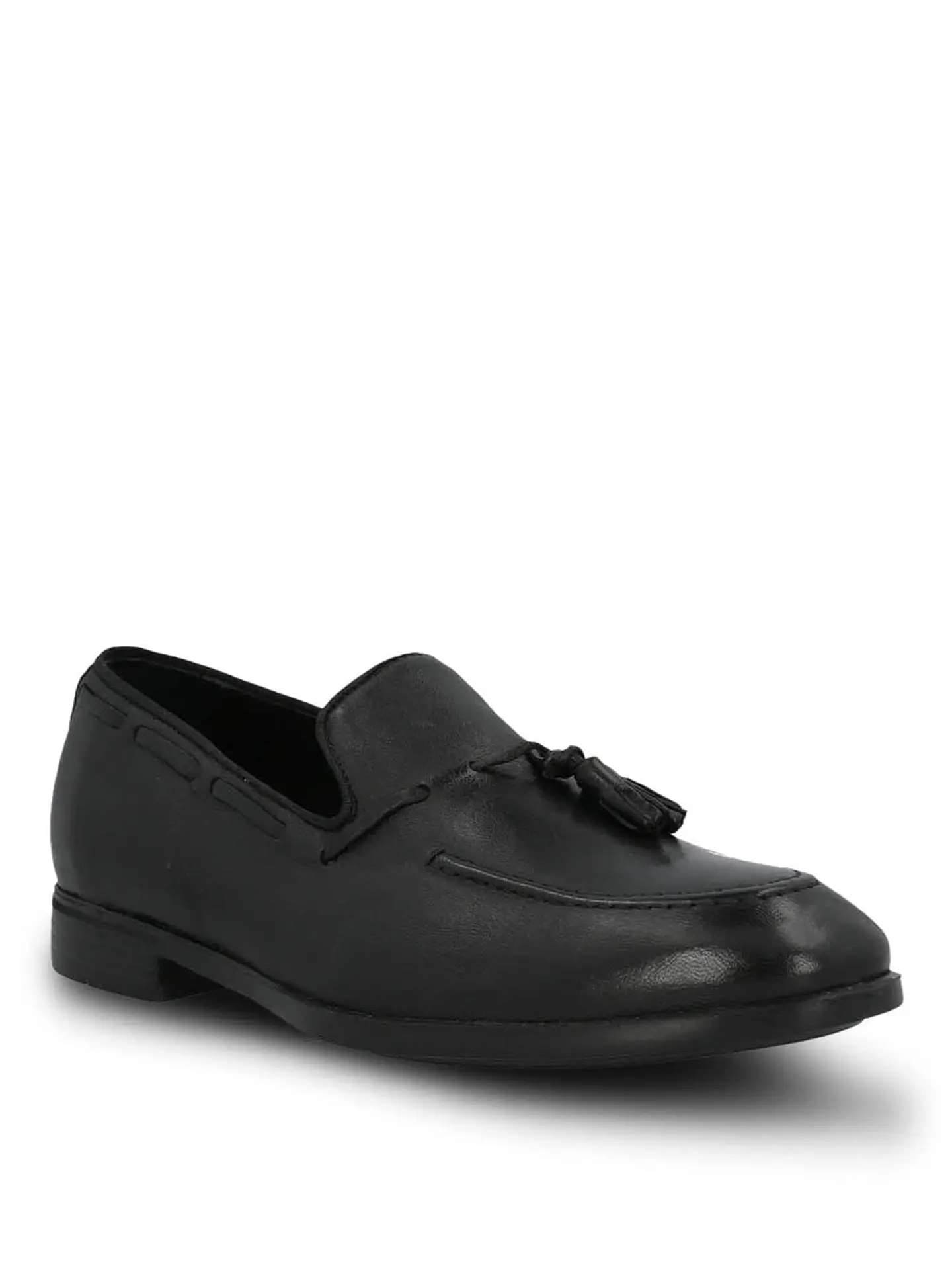 Mocasin Hombre Italiano Cuero Abete Negro 2