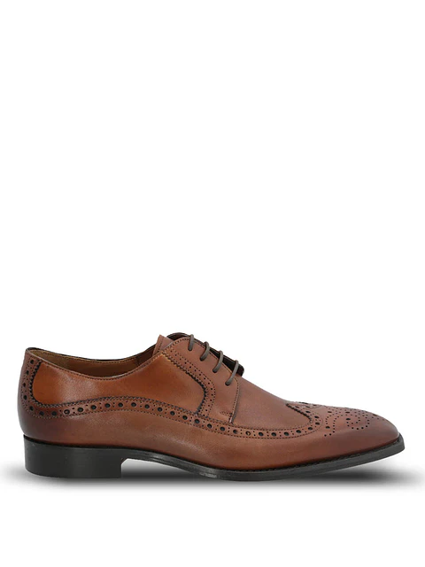 Zapato Vestir Cuero Hombre Marino Café