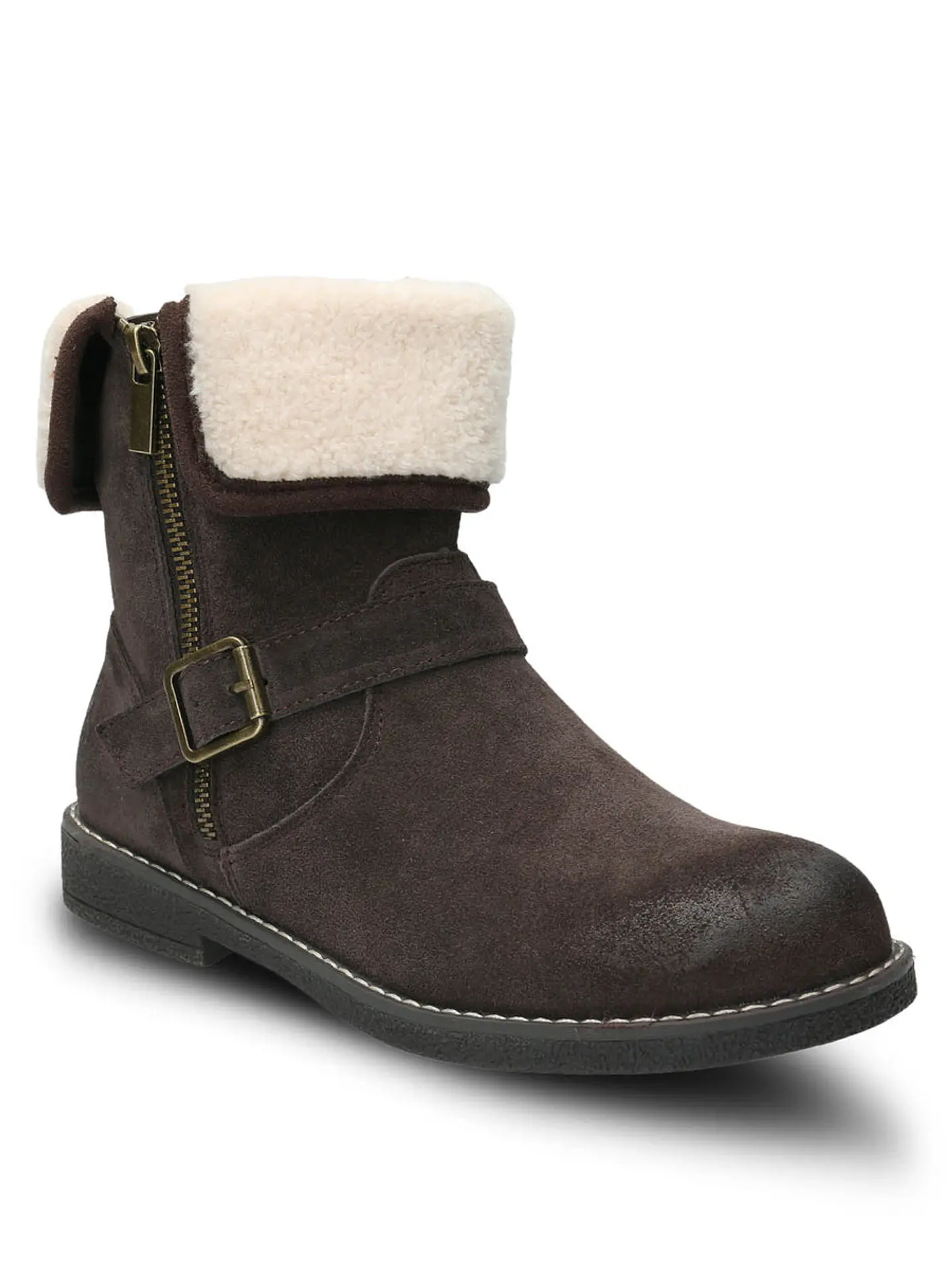 Botin Cuero Mujer Claire Café 2