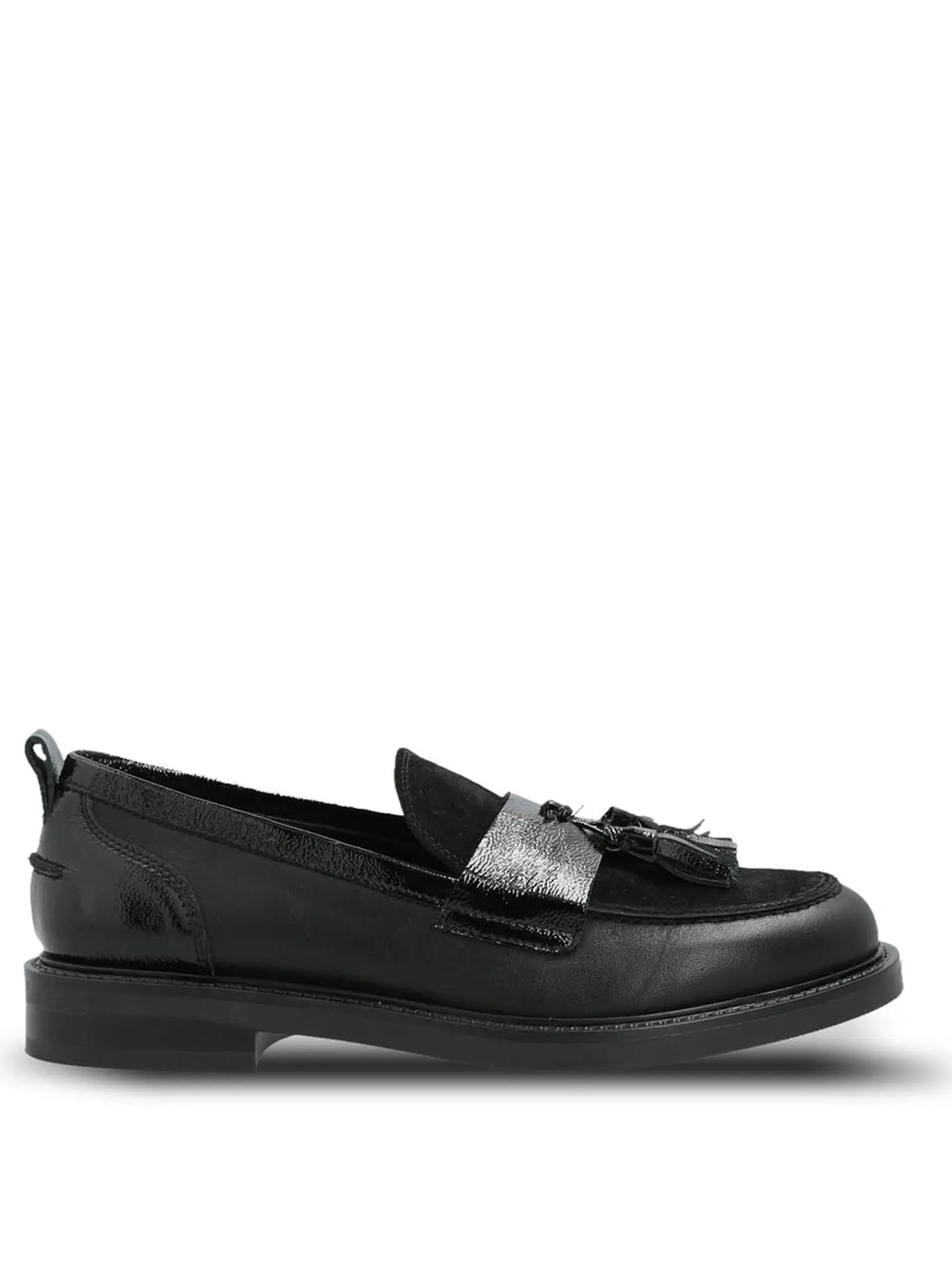 Mocasin Italiano Cuero Mujer Wyatt Negro 1