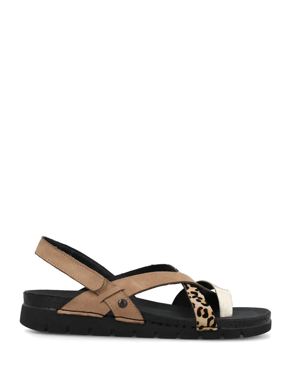Sandalia Mujer Foria Cuero Negro 1