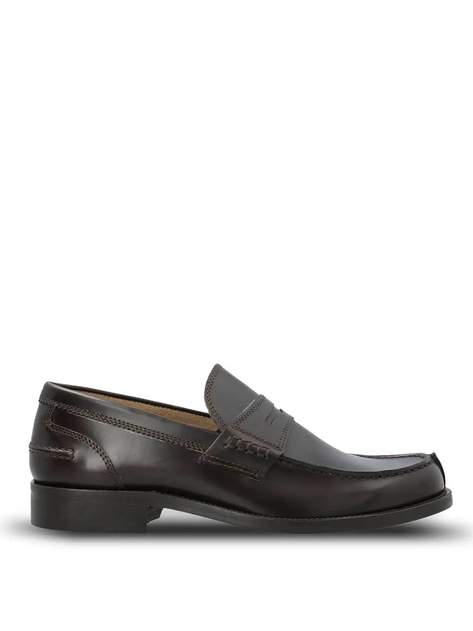Mocasin Hombre Italiano Cuero Cilento Café Oscuro 1