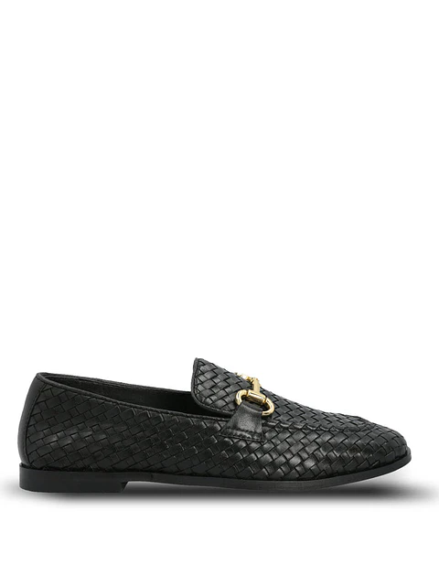 Mocasin Cuero Mujer Feels Negro