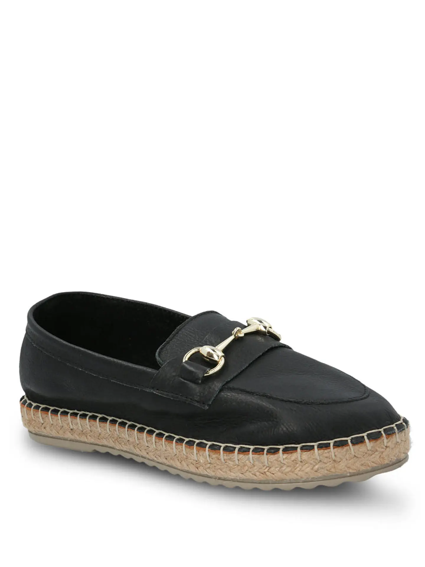 Alpargata Cuero Mujer Edola Negro 2