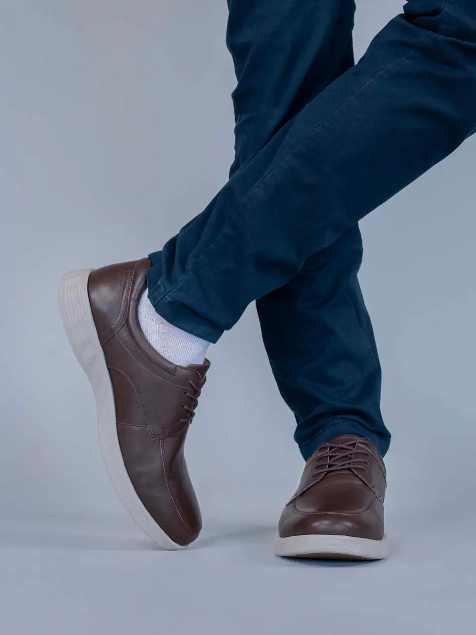 Zapato Cuero Hombre Spinal Center Café 2