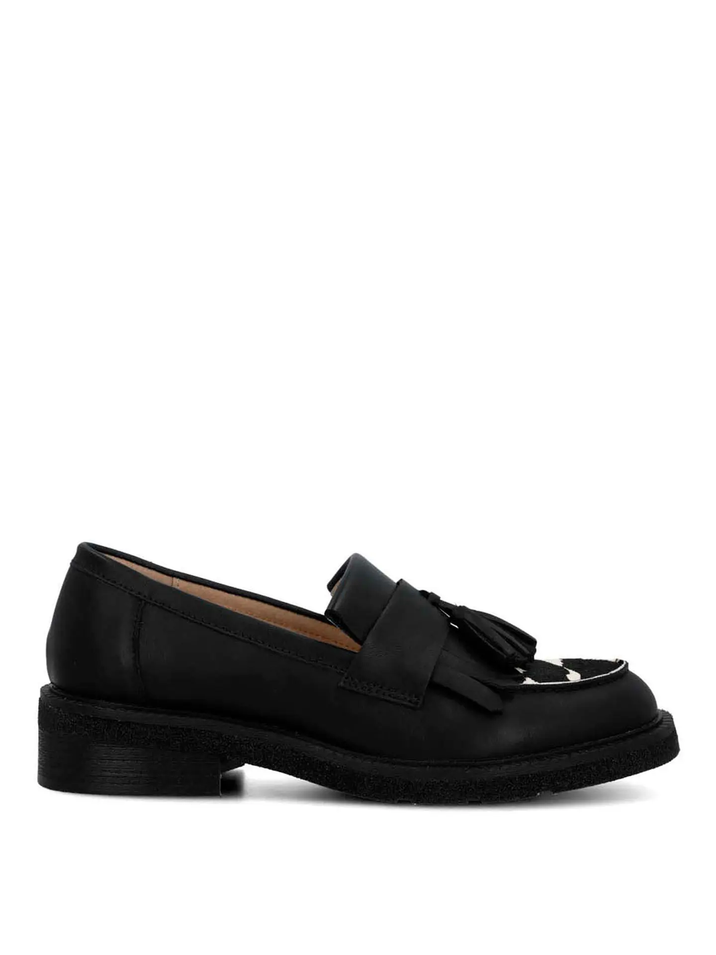 Mocasin Cuero Mujer Franty Negro 1