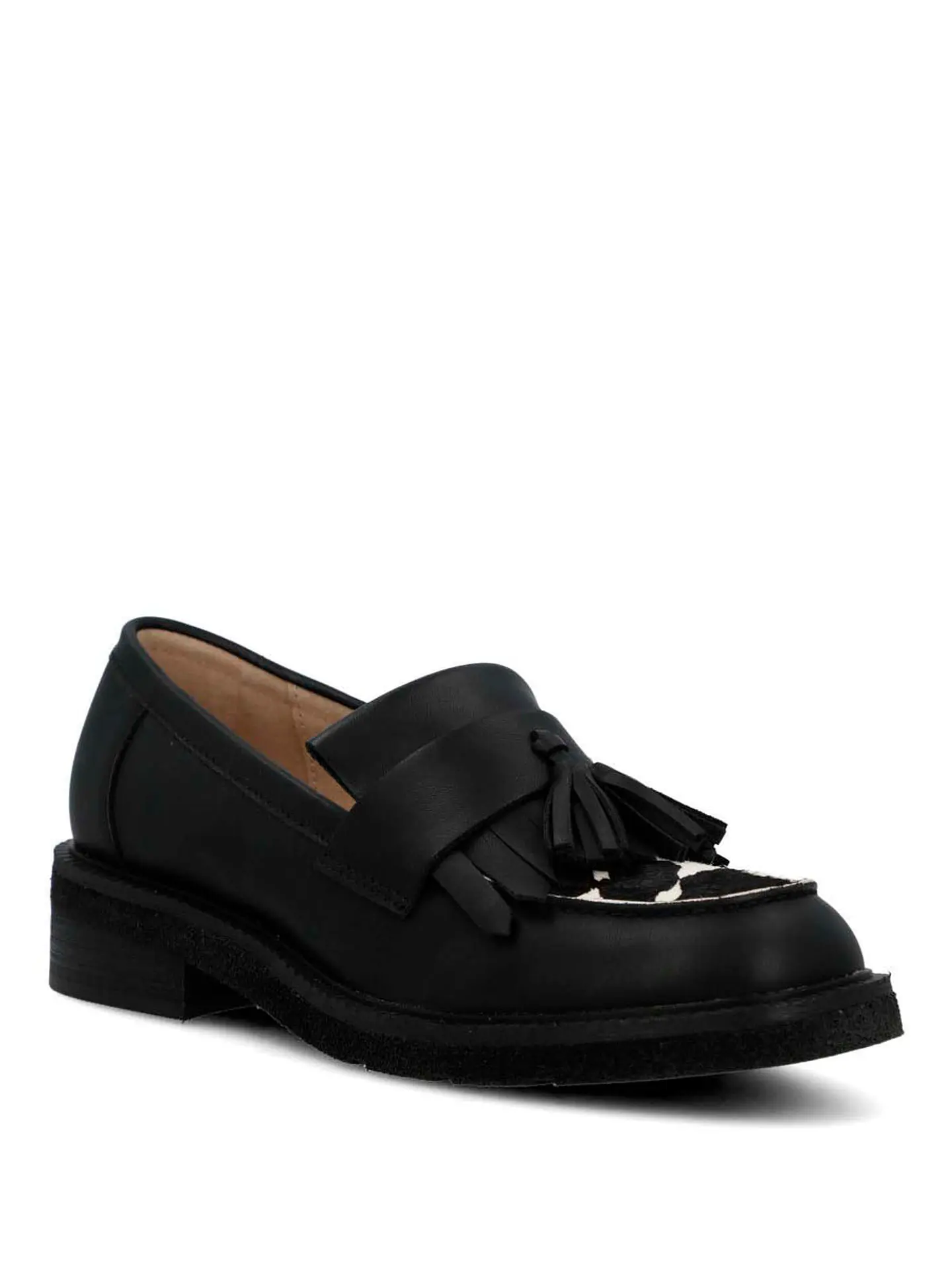 Mocasin Cuero Mujer Franty Negro 2