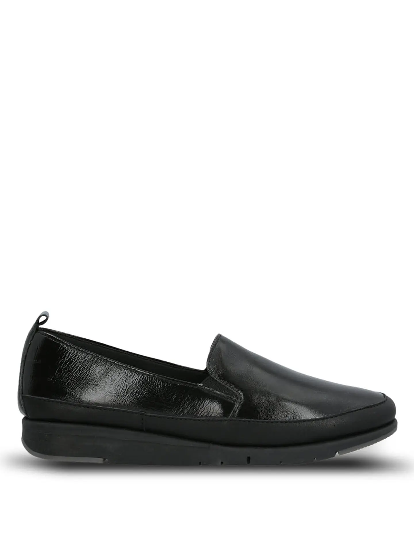 Zapato Slip On Cuero Mujer Judy Negro Hush 1