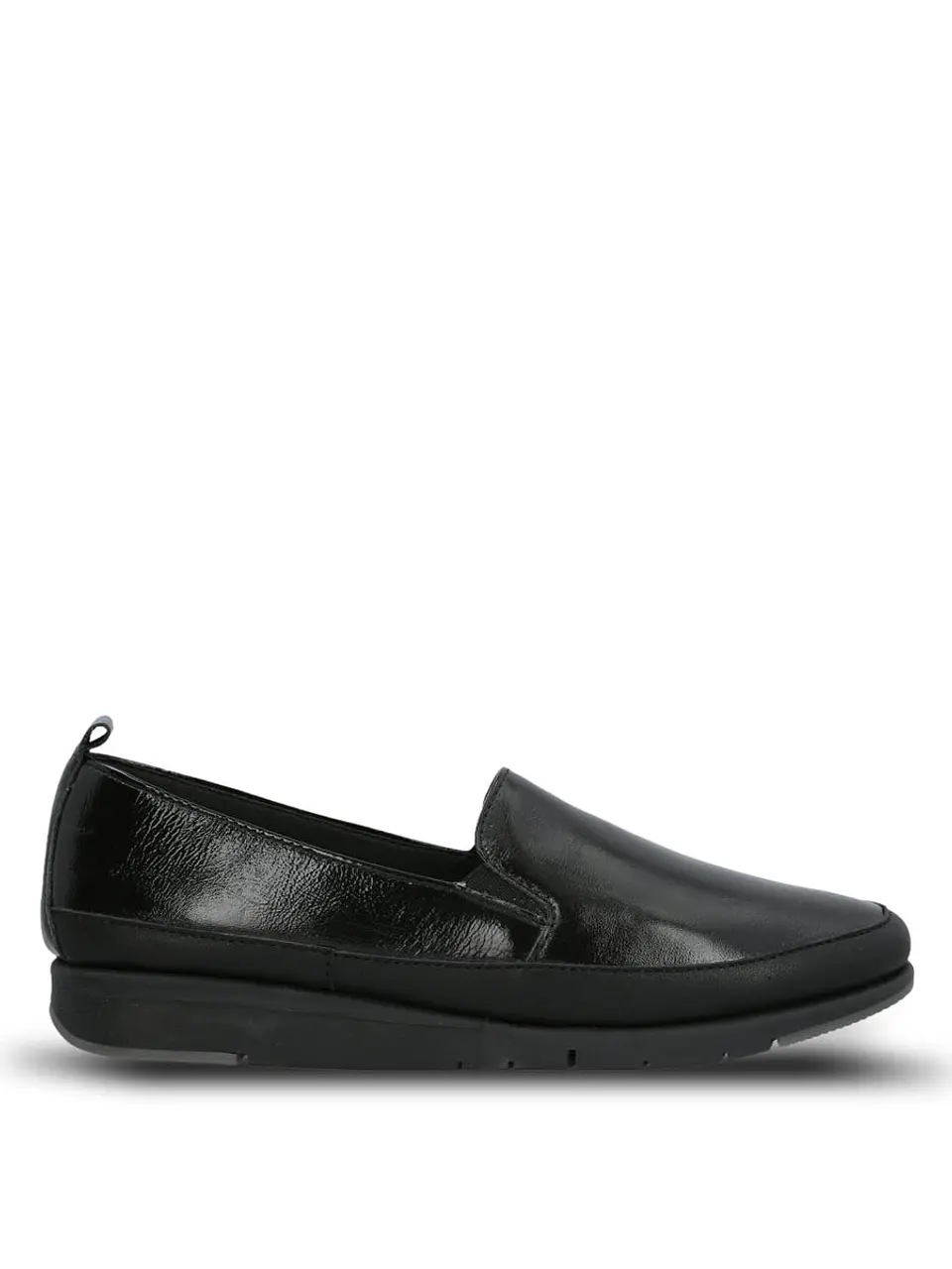 Zapato Slip On Cuero Mujer Judy Negro Hush 1