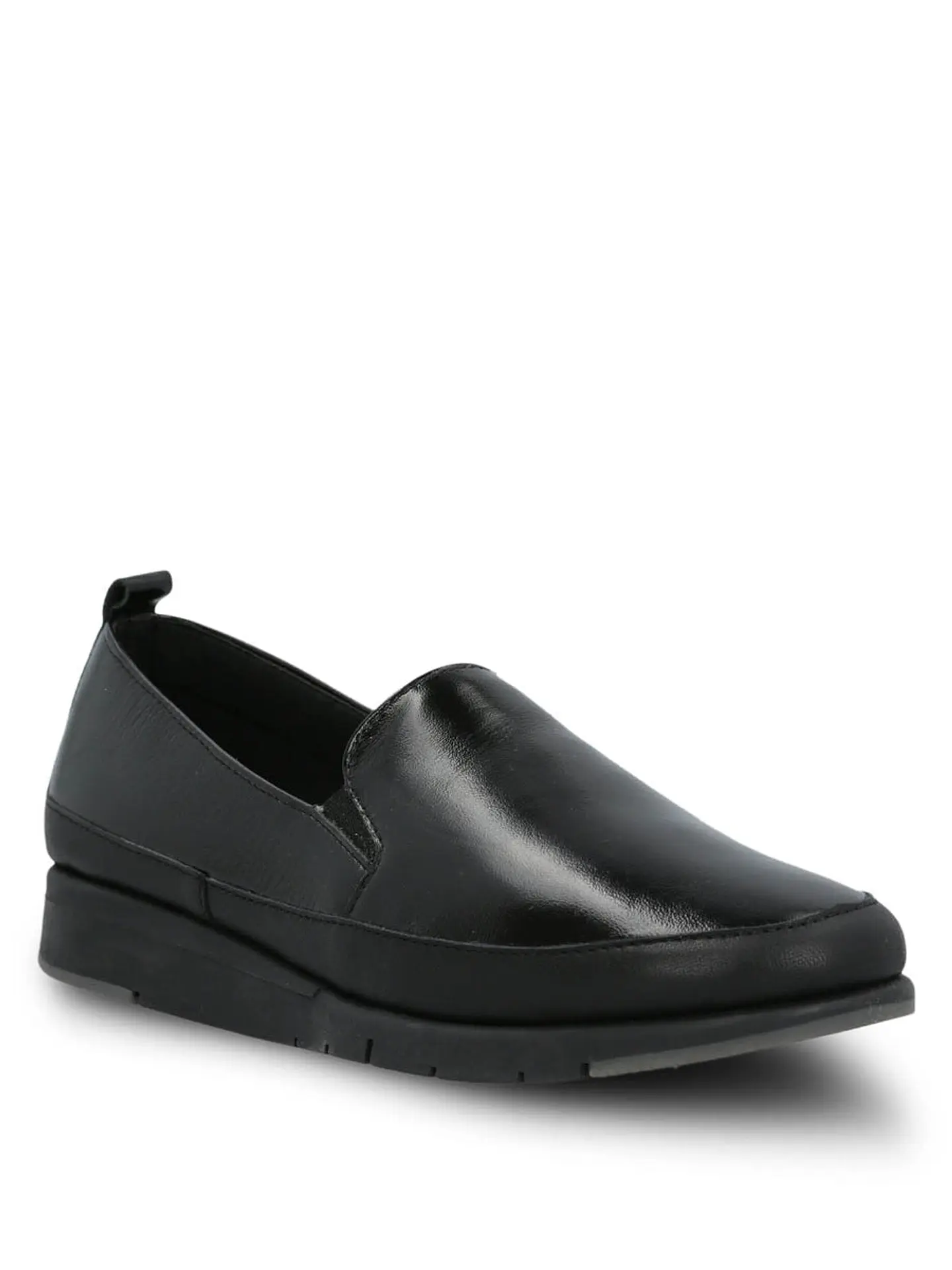 Zapato Slip On Cuero Mujer Judy Negro Hush 2