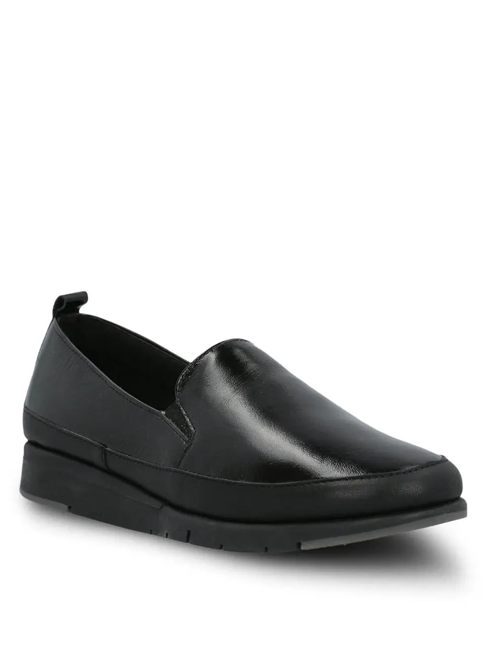 Zapato Slip On Cuero Mujer Judy Negro Hush 2