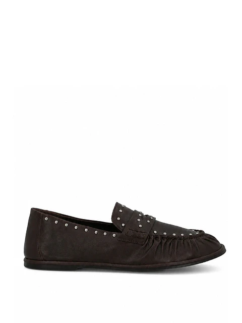 Mocasin Cuero Mujer Ninna Café