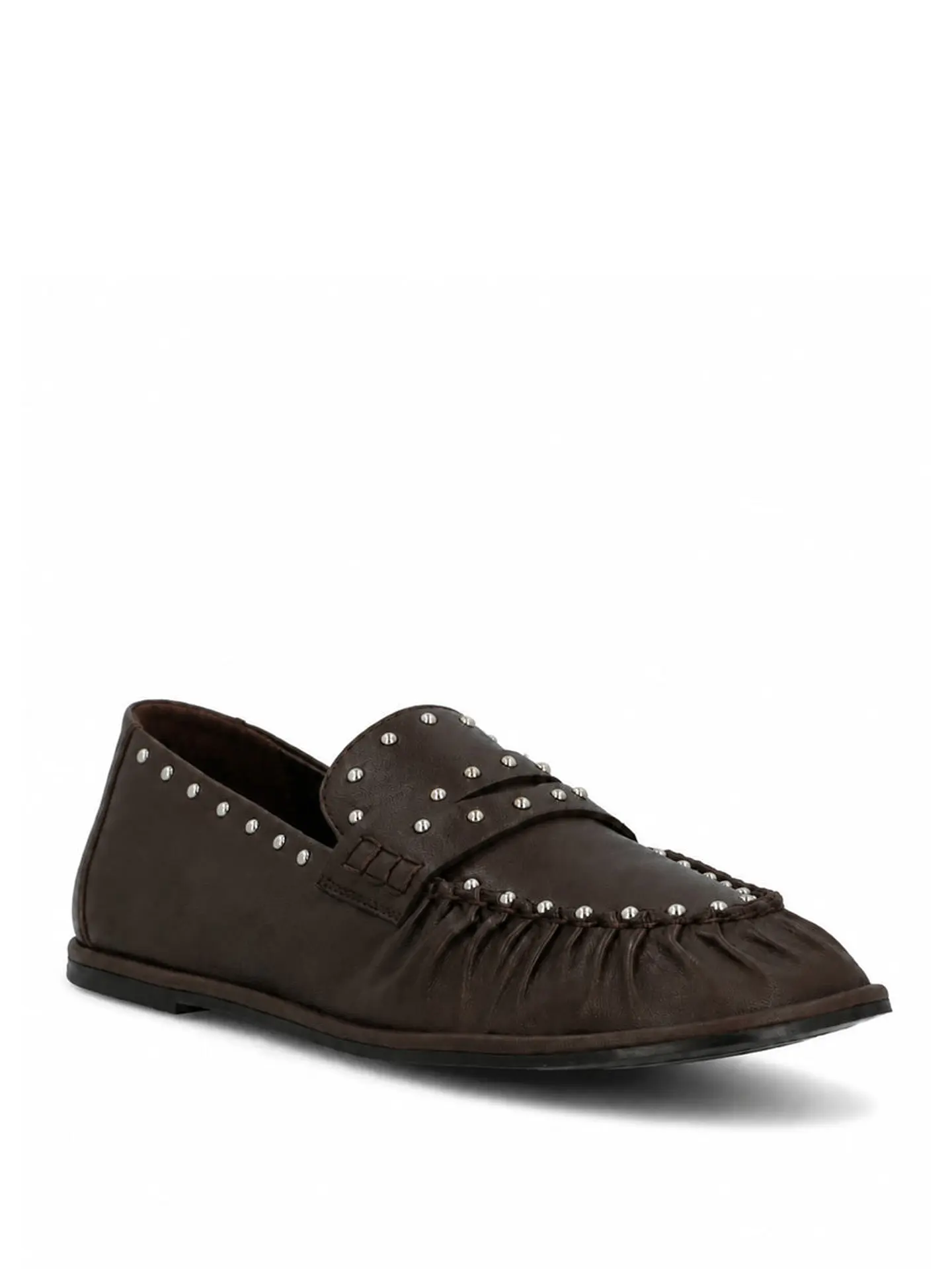 Mocasin Cuero Mujer Ninna Café 2