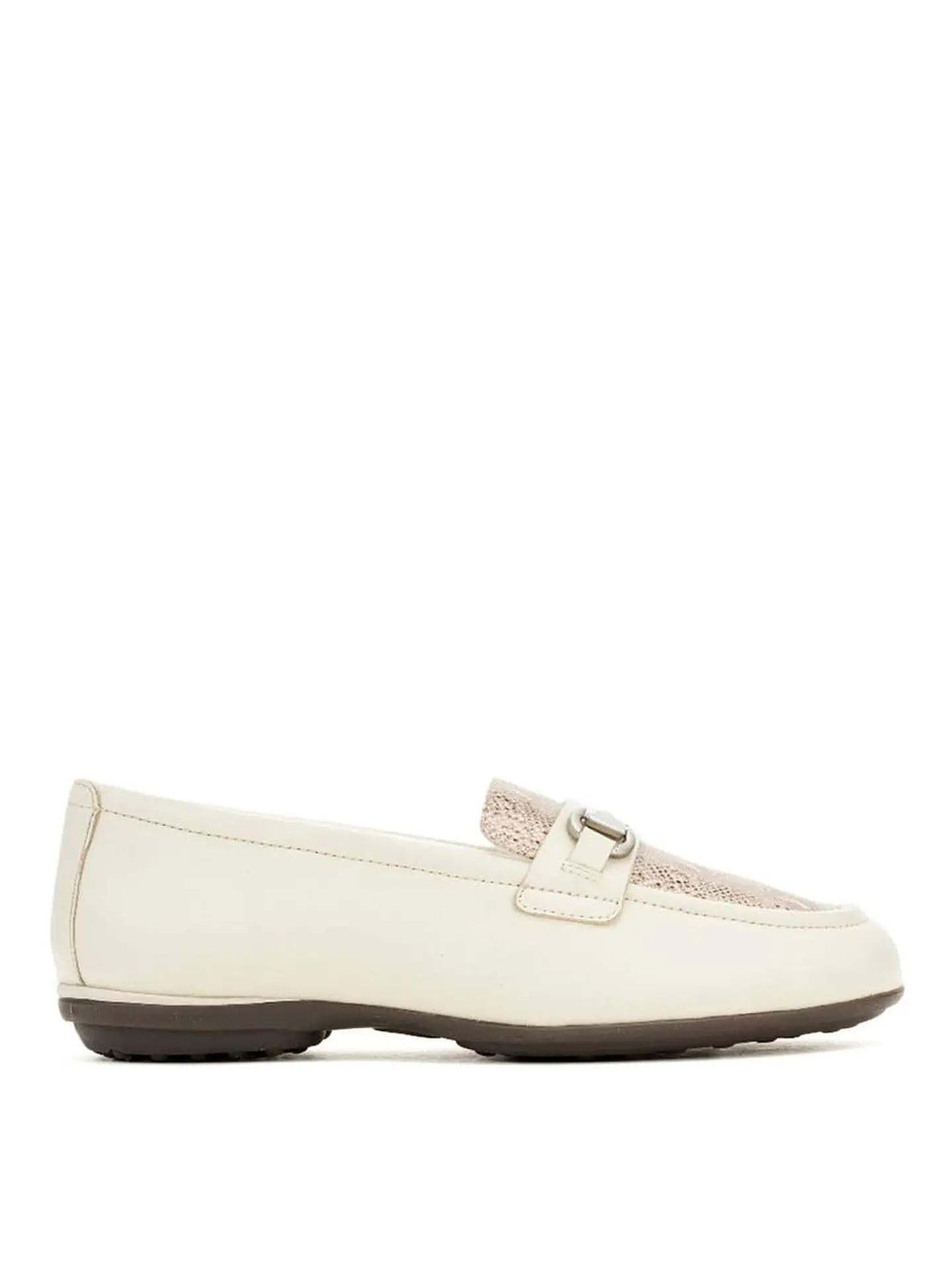Mocasin Cuero Mujer Alice Bit Loafer Blanco 1