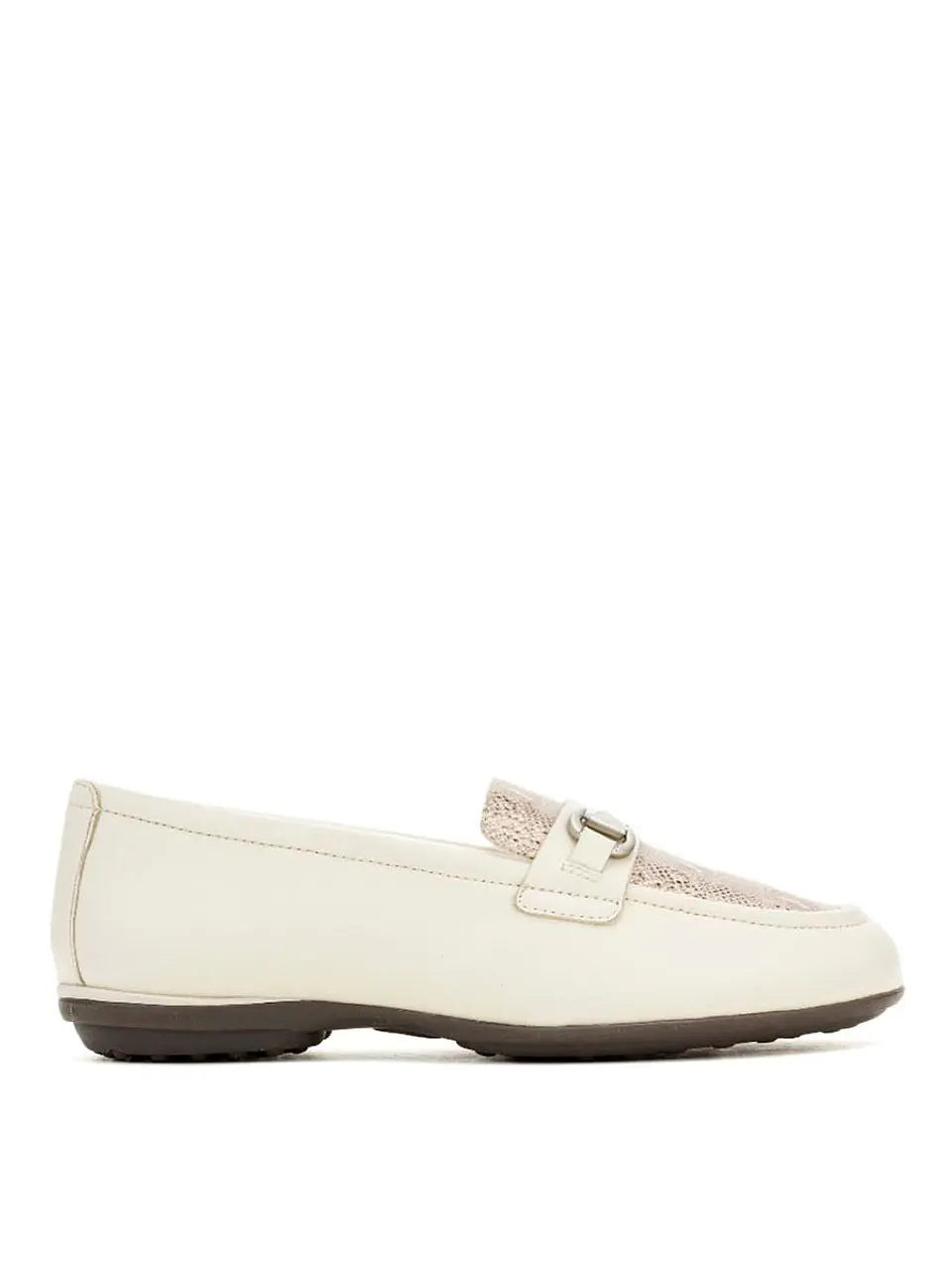 Mocasin Cuero Mujer Alice Bit Loafer Blanco 1