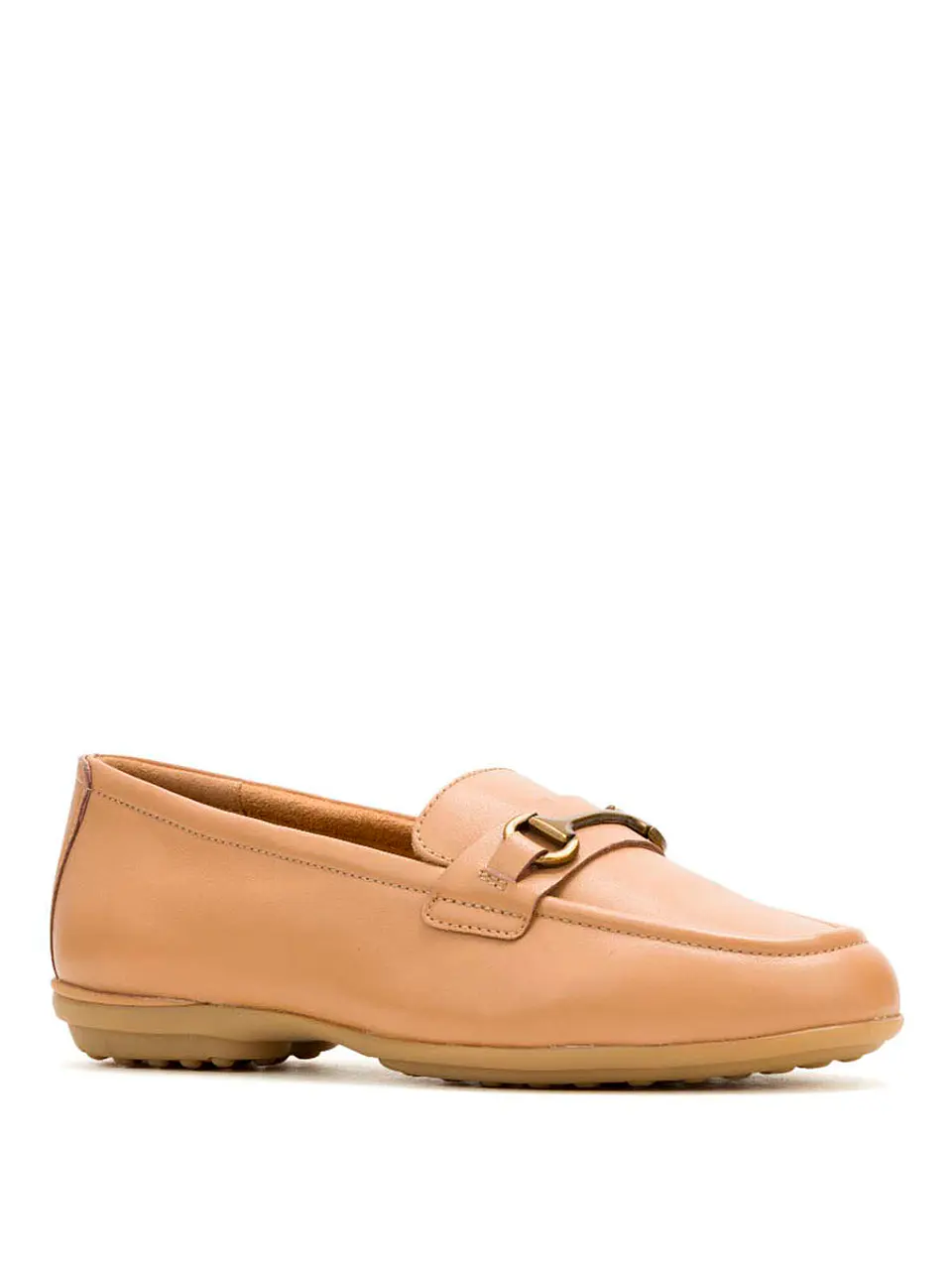 Mocasin Cuero Mujer Alice Bit Loafer Café 2