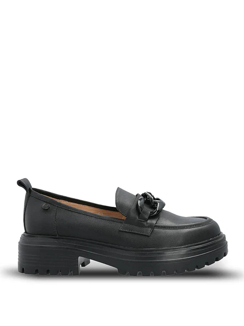 Mocasin Cuero Mujer Leboni Negro