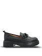 Mocasin Cuero Mujer Leboni Negro - Miniatura 1