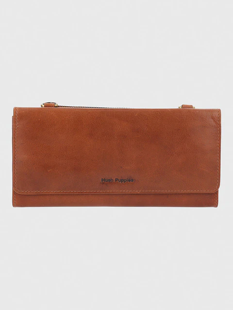 Billetera Cuero Mujer Om Farrow Strap Café