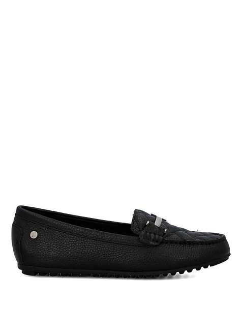 Mocasin Cuero Mujer Silvia Negro