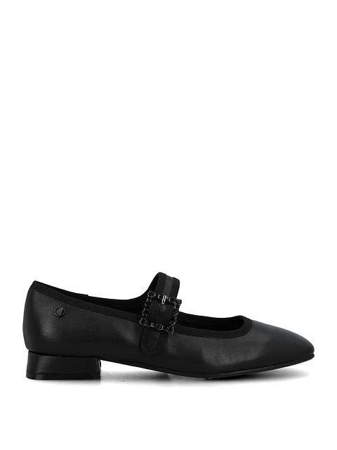 Ballerina Cuero Mujer Hally Negro