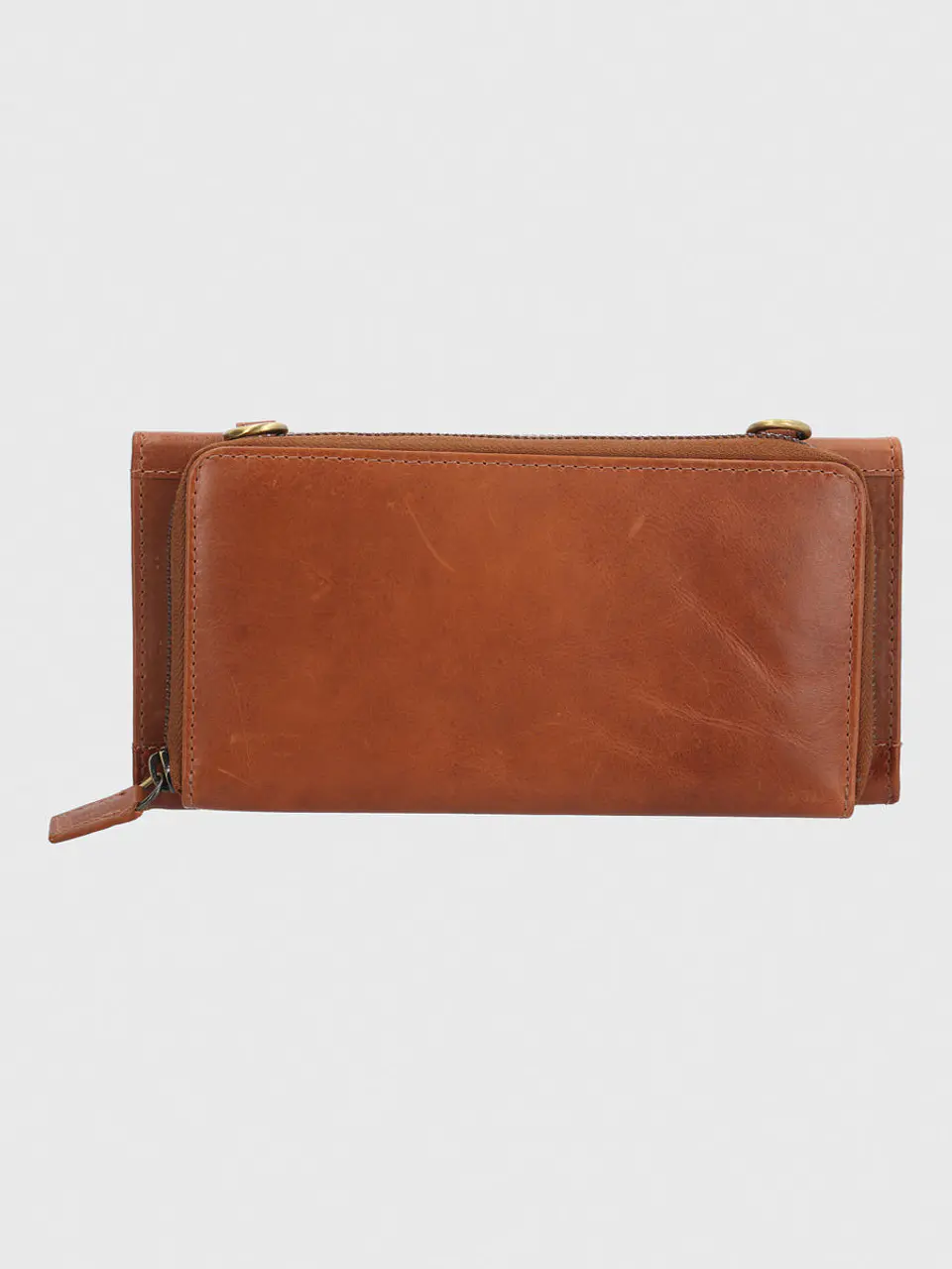 Billetera Cuero Mujer Om Farrow Strap Café 2