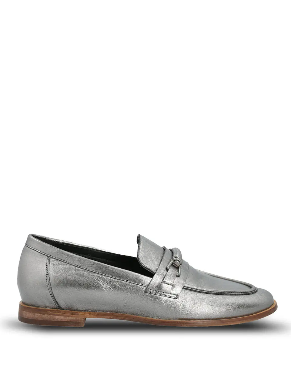 Mocasin Cuero Mujer Madsen Metalizado 1