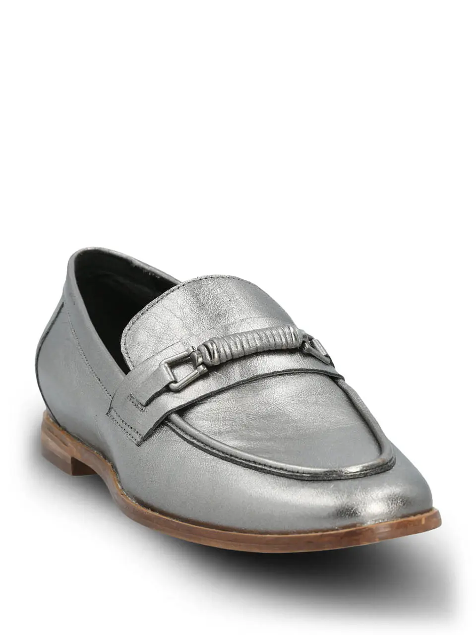 Mocasin Cuero Mujer Madsen Metalizado 2