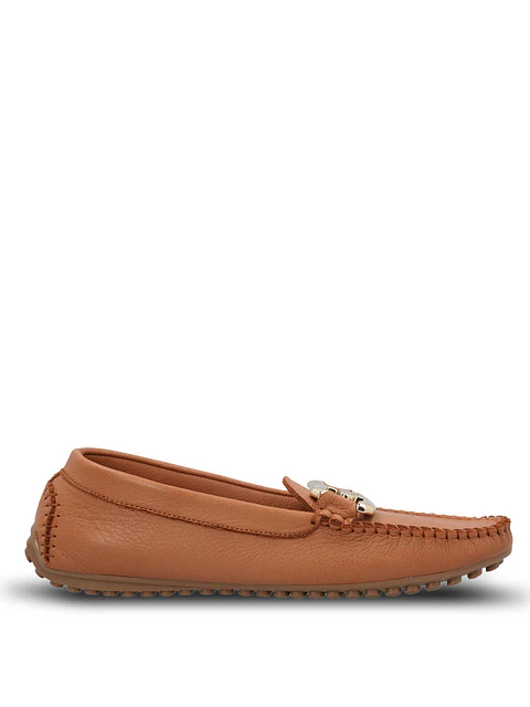 Mocasin Cuero Mujer Rodeo Café