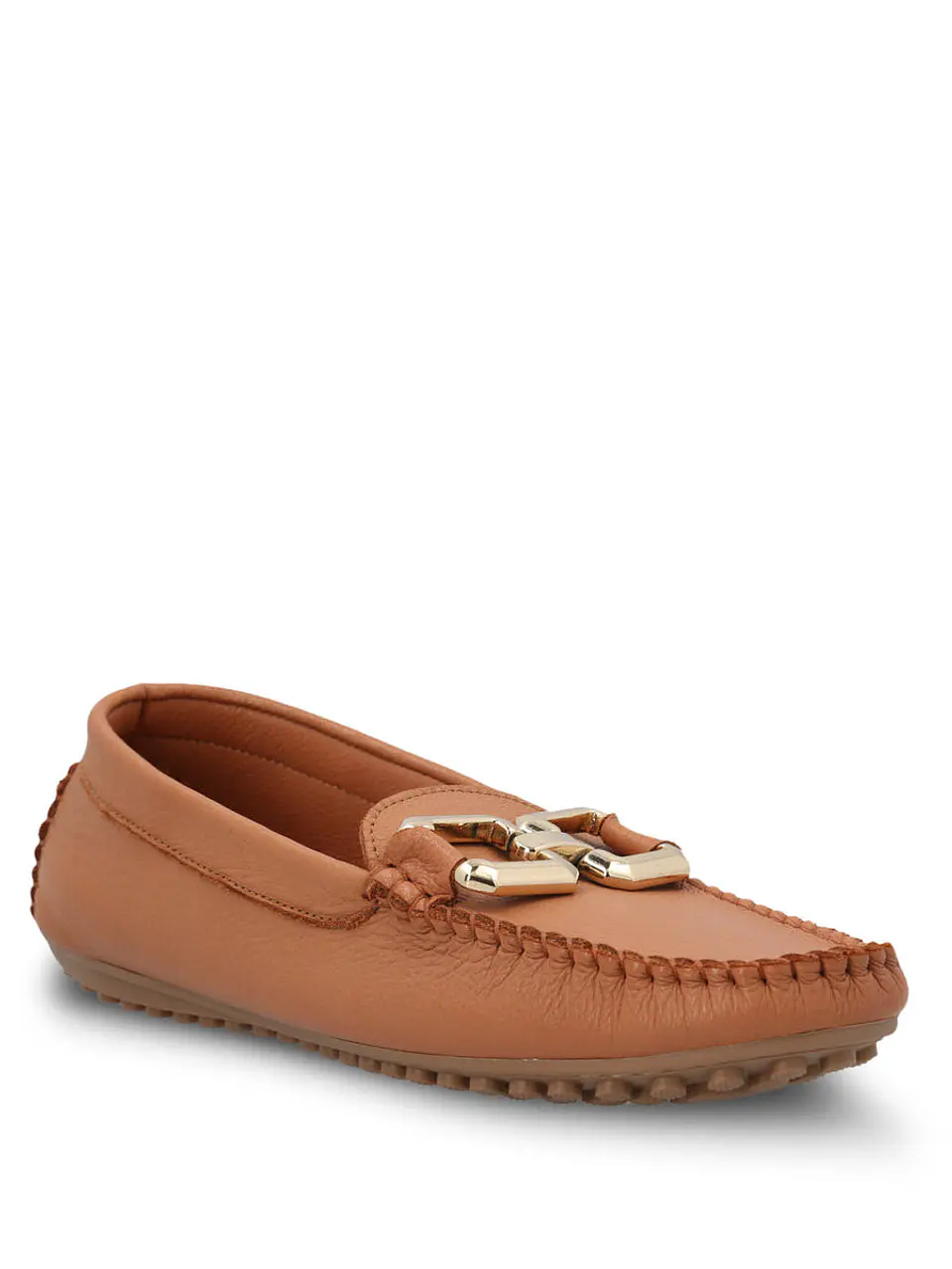 Mocasin Cuero Mujer Rodeo Café 2