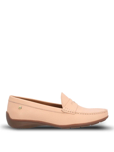 Mocasin Cuero Mujer Natalia Ii Rosado
