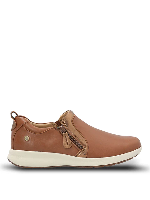 Zapato Cuero Mujer Spinal Slip On Café