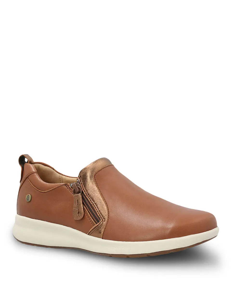 Zapato Cuero Mujer Spinal Slip On Café 2