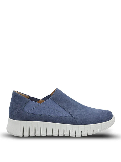 Slip On Mujer Cuero Torino Azul
