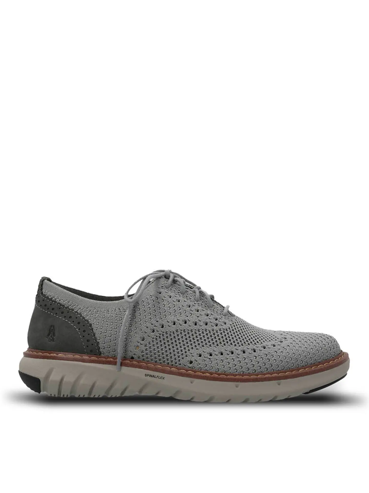 Zapato Smart Hombre Knit Wingtip Gris 1