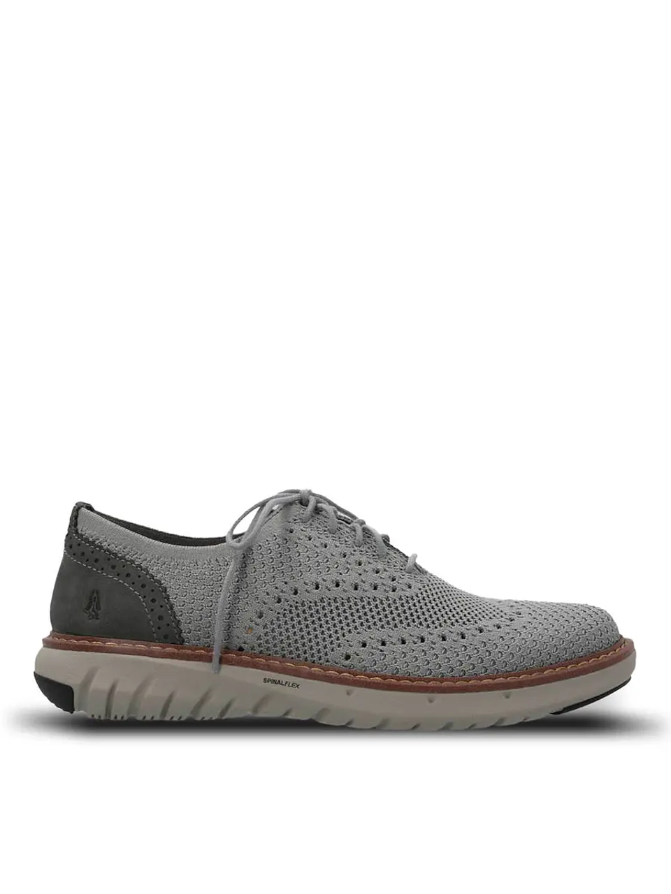 Zapato Smart Hombre Knit Wingtip Gris 1