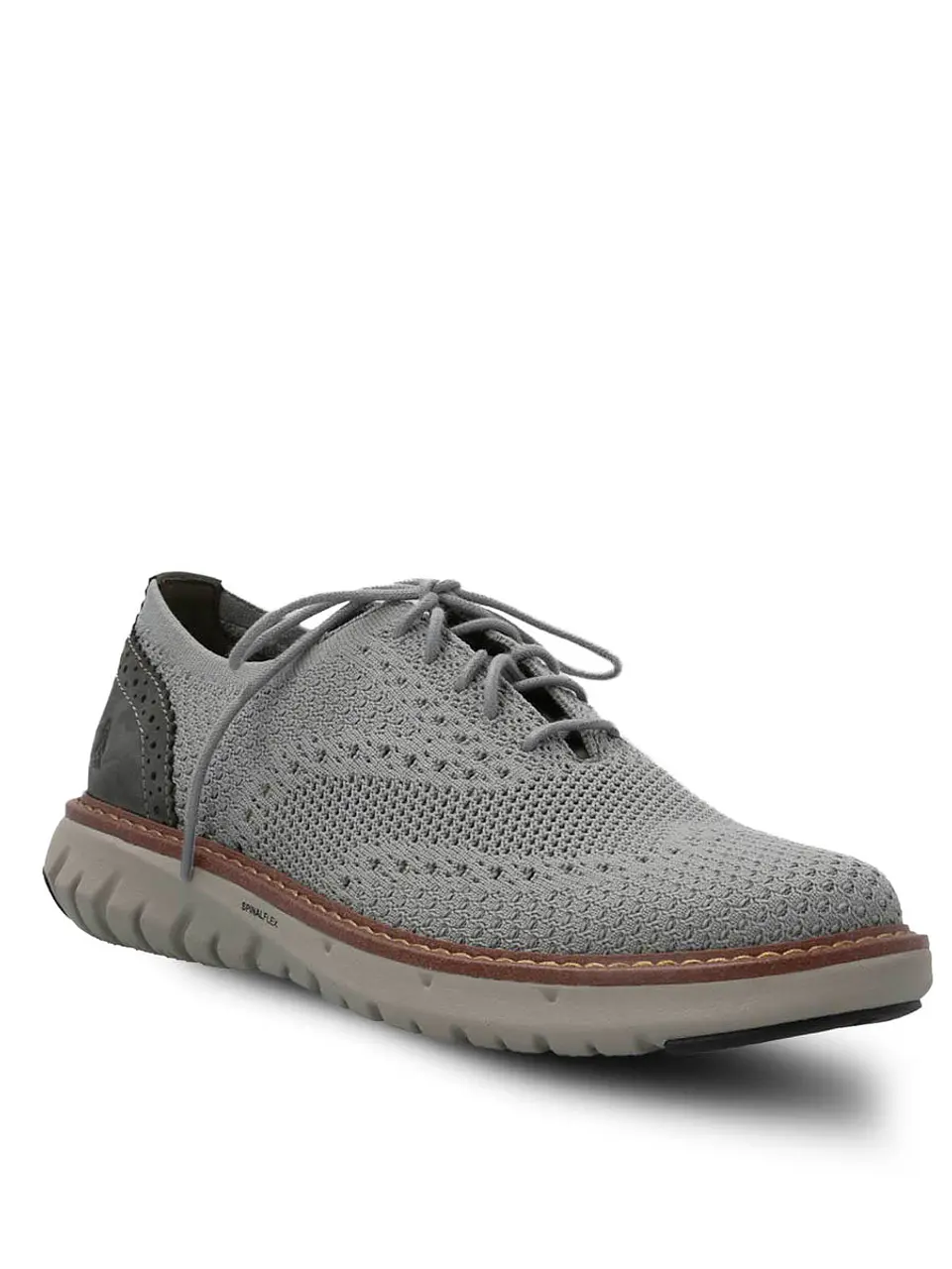 Zapato Smart Hombre Knit Wingtip Gris 2