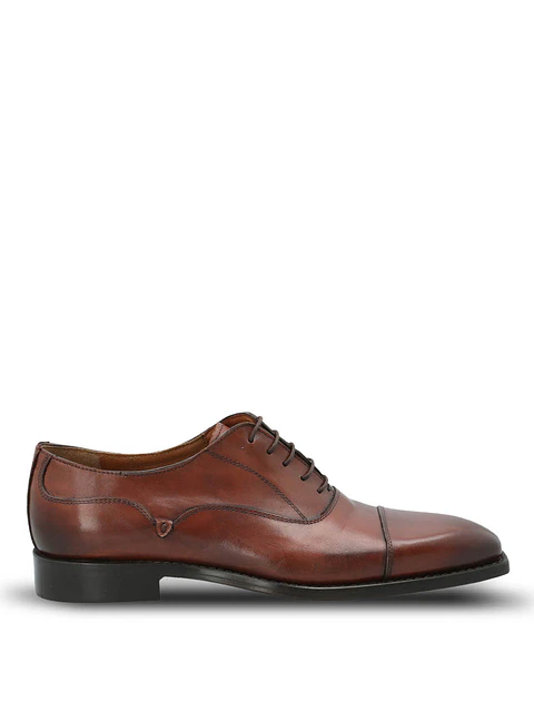 Zapato Cuero Hombre Italiano Poleone Café
