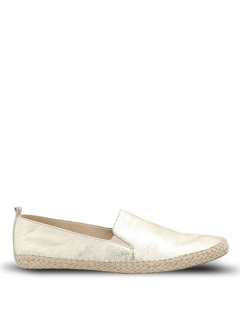 Alpargata Cuero Mujer Rope Metalizada