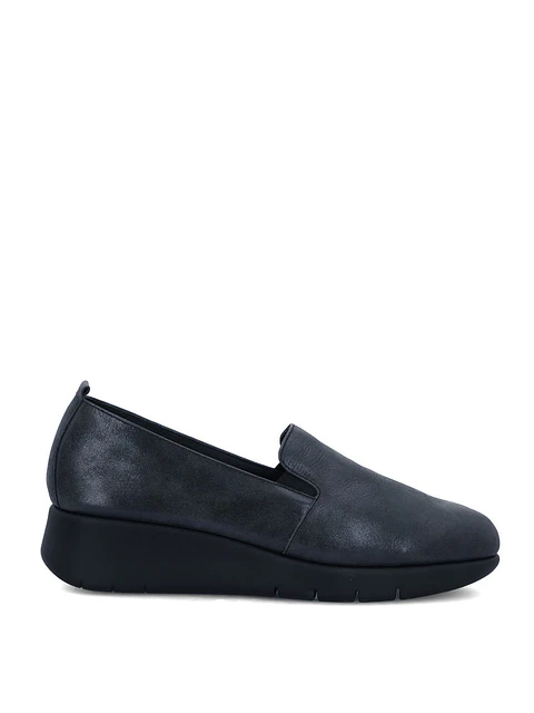Slip On Cuero Mujer Judita Metalizado