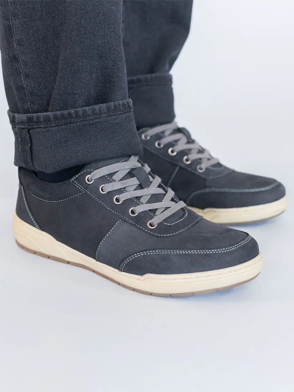 Zapatilla Cuero Hombre Draper Gris 2