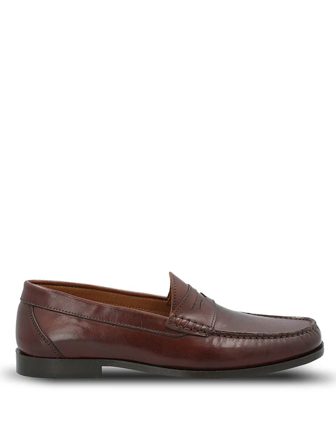 Mocasin Cuero Hombre Italiano Cazzoli Café