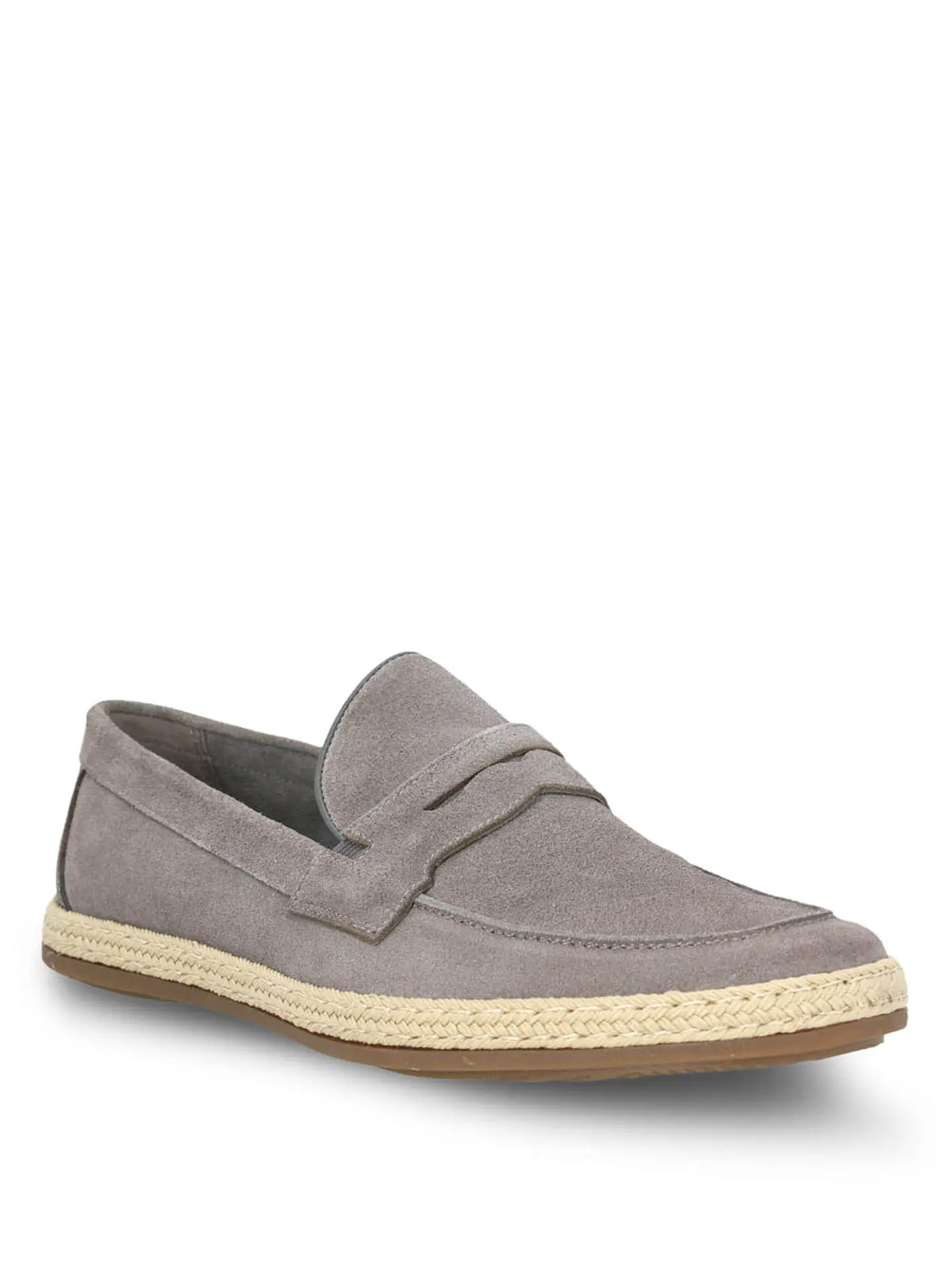 Mocasin Cuero Hombre Montella Gris 1