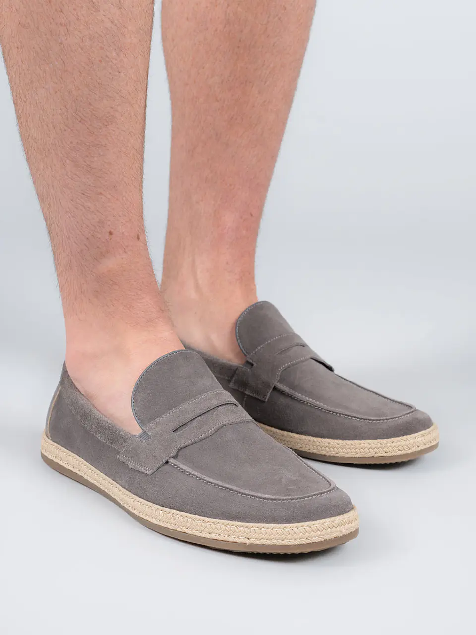 Mocasin Cuero Hombre Montella Gris 2